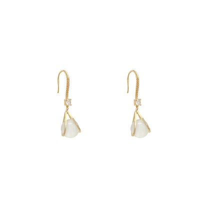 Korean Fashion Sense Opal Earrings Drop Earrings-Jewearrings