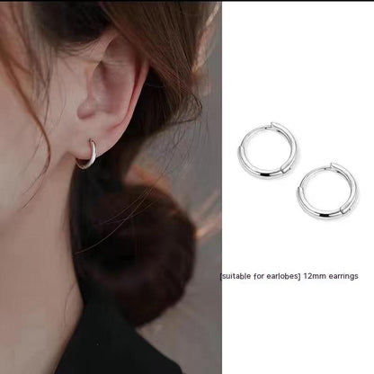 Simple Ear Clip Sterling Silver Earrings For Women-Jewearrings