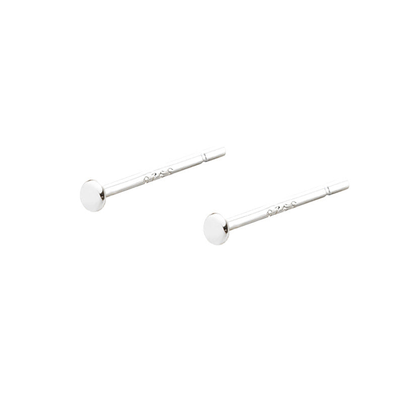 Men's And Women's Simple S925 Sterling Silver Round Stud Earrings-Jewearrings