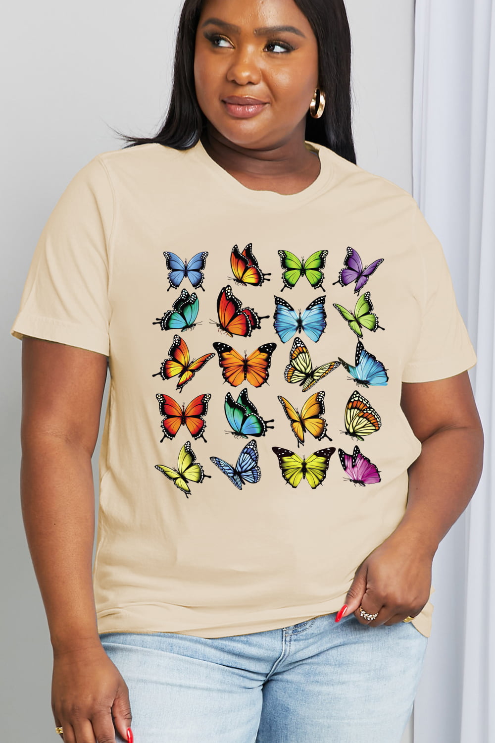 Simply Love Full Size Butterfly Graphic Cotton Tee-Jewearrings