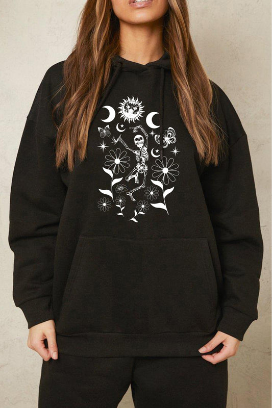 Simply Love Simply Love Full Size Dancing Skeleton Graphic Hoodie-Jewearrings