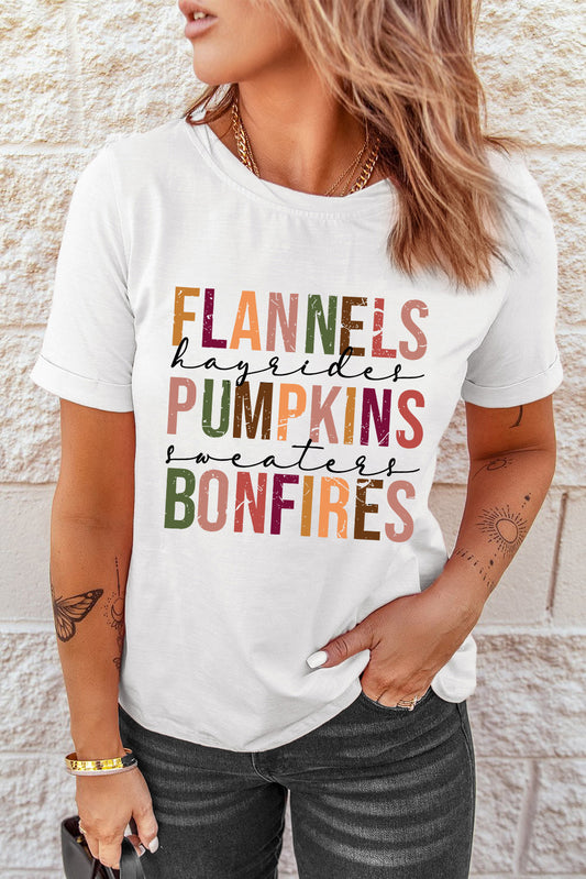 FLANNELS PUMPKINS BONFIRES Graphic Tee-Jewearrings