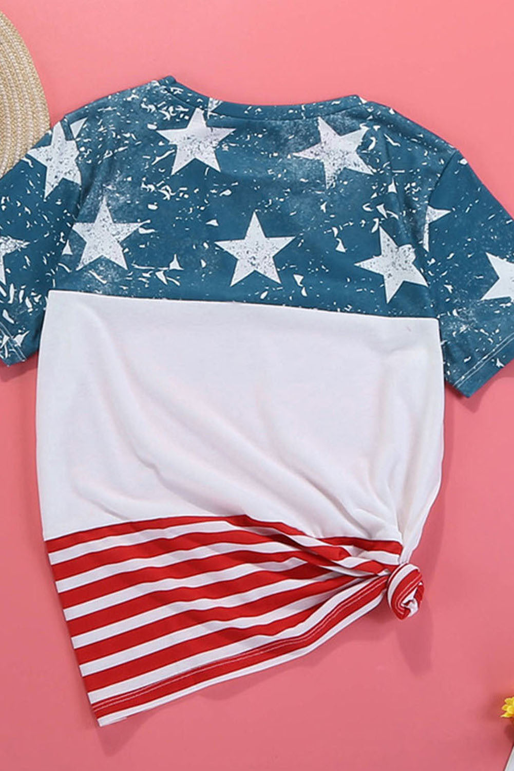 Stars and Stripes Color Block T-Shirt-Jewearrings