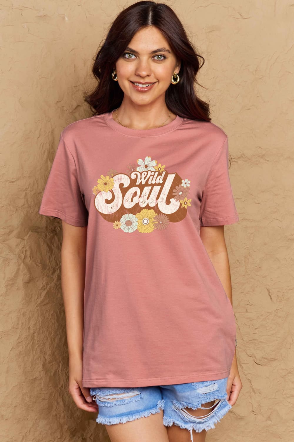 Simply Love Full Size WILD SOUL Graphic Cotton T-Shirt-Jewearrings