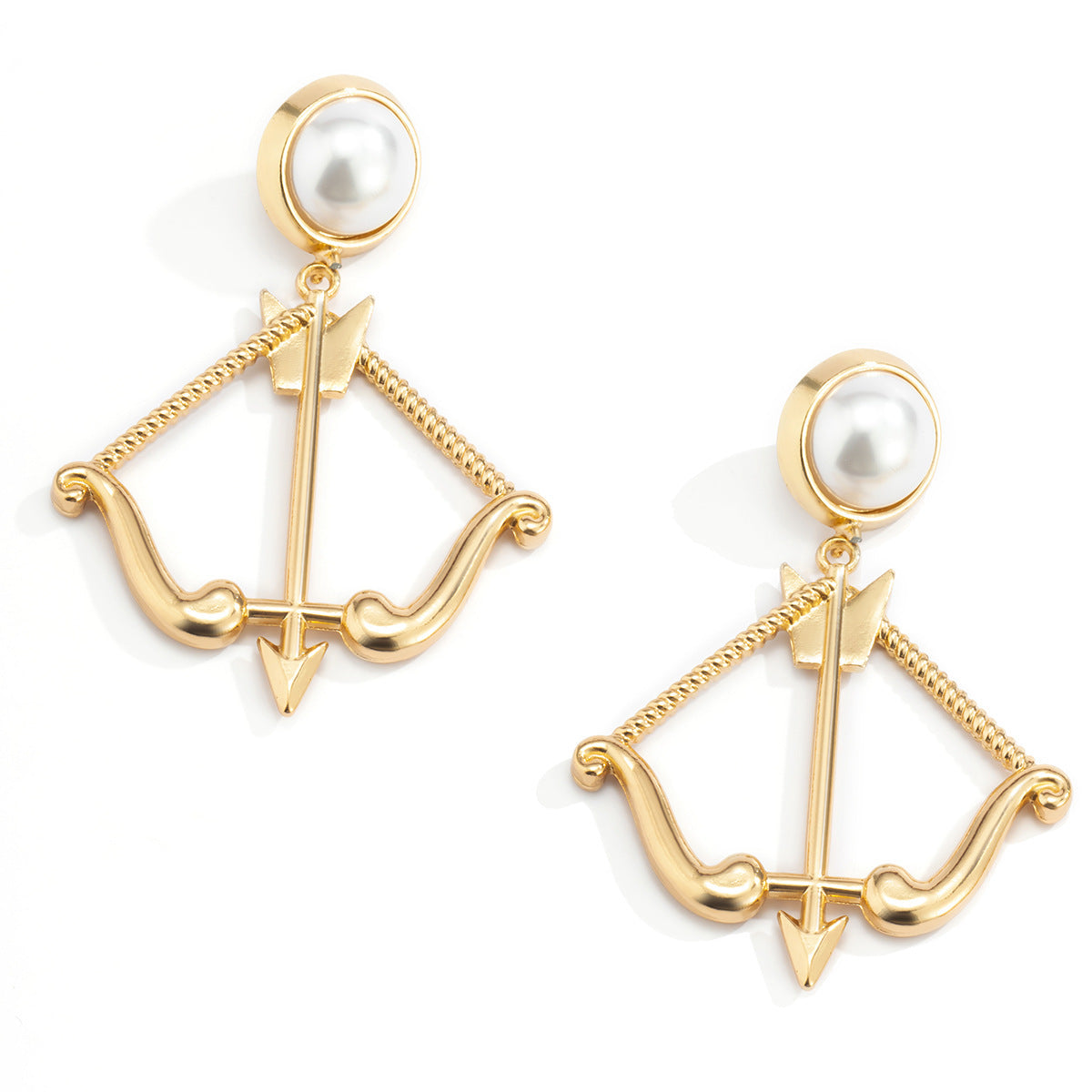 Exaggerated Personality Creative Bow And Arrow Geometric Earrings-Jewearrings