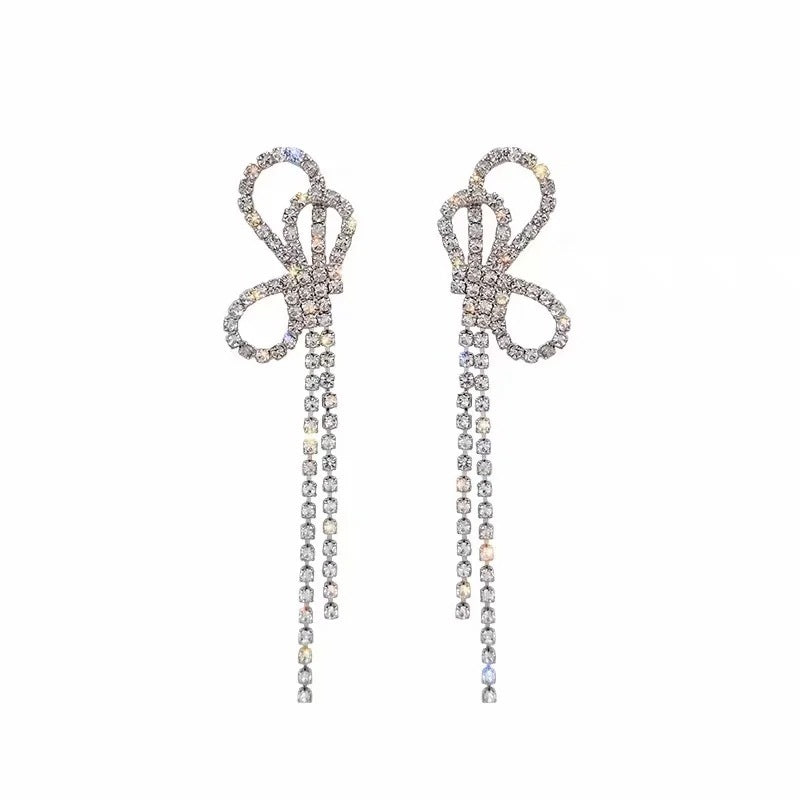 Long Bow Tassel Earrings Female New Fashion Korean-Jewearrings