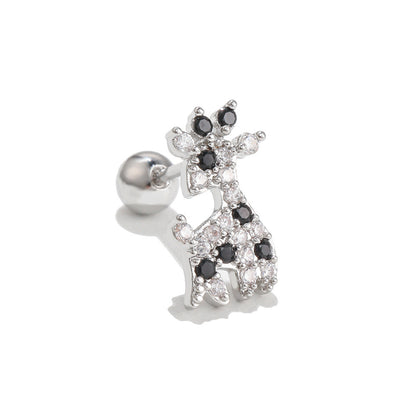 Women's Cute Stainless Steel Screw Ball Piercing Stud Earrings-Jewearrings