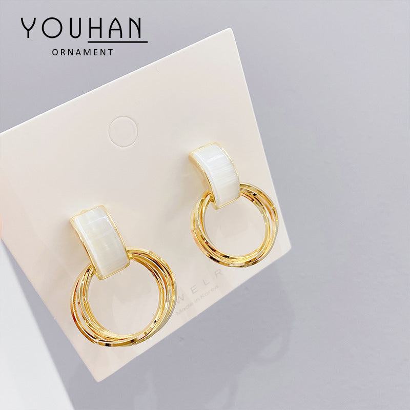 Korean Fashion Opal Earrings Personalized Earrings-Jewearrings