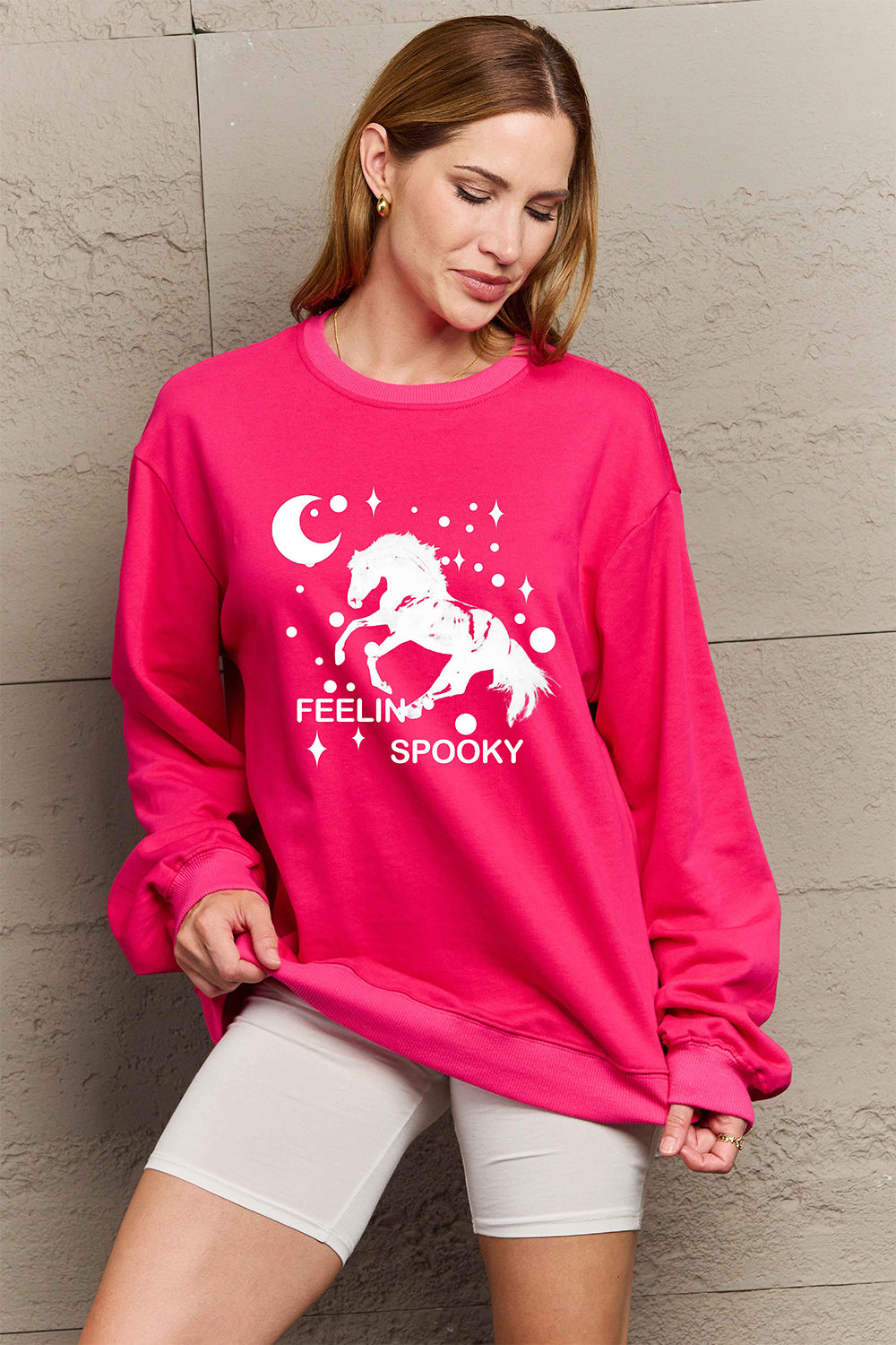 Simply Love Full Size Graphic Drop Shoulder Sweatshirt-Jewearrings