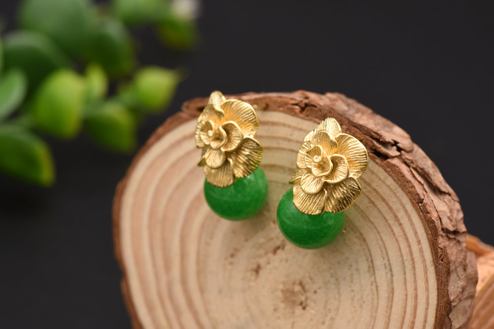 Pearl High-quality Jade European And American Retro Earrings-Jewearrings