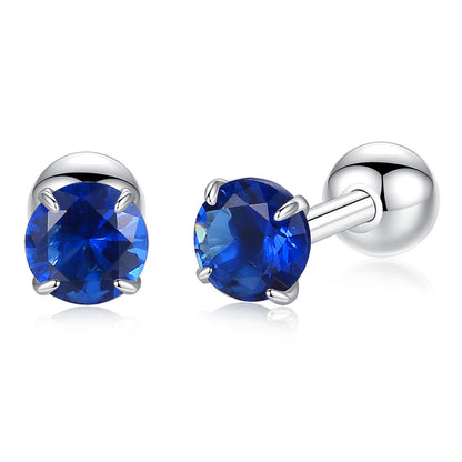 European And American Simple S925 Sterling Silver Crystal Stud Earrings-Jewearrings