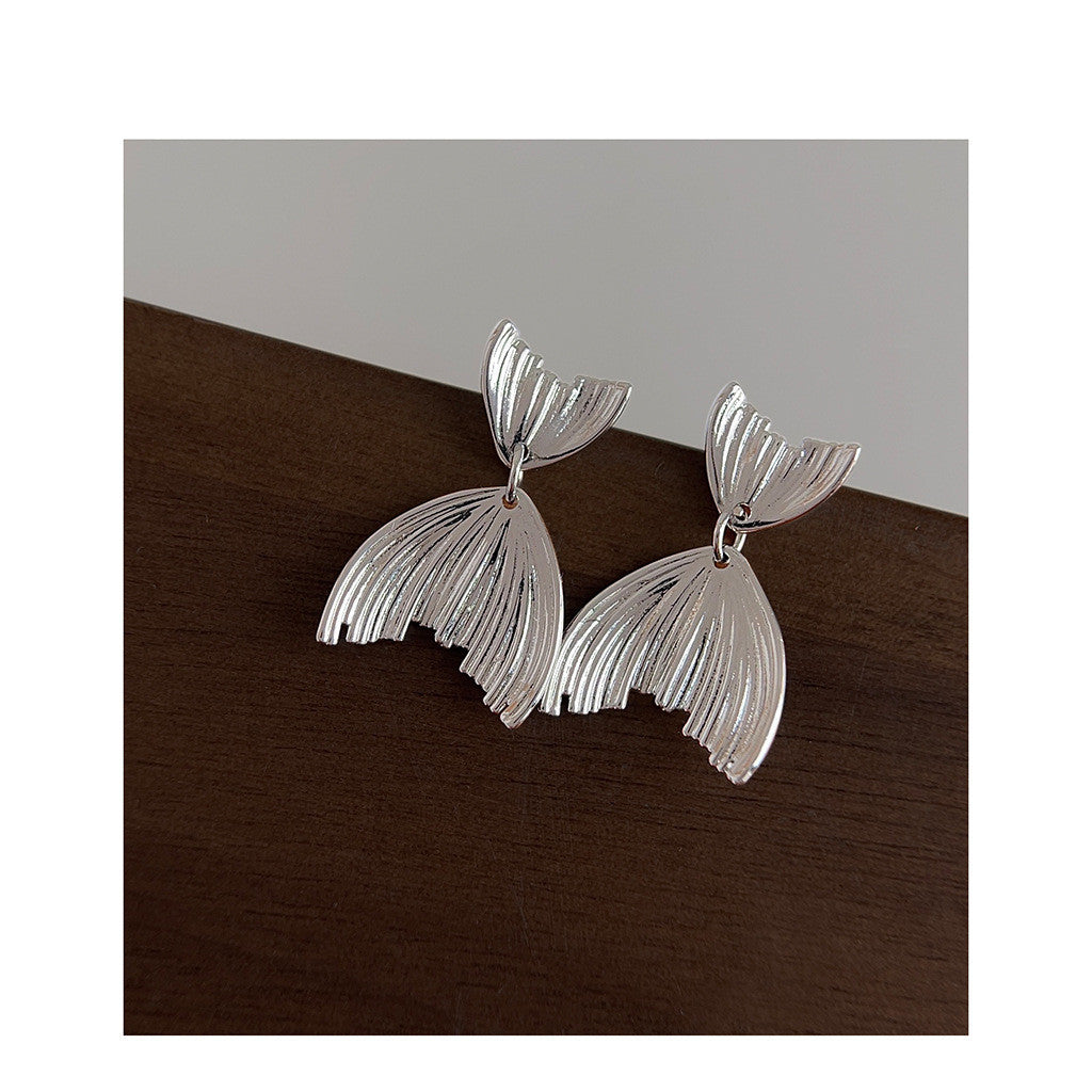 Women's Fashion Silver Needle Fishtail Modelling Earrings-Jewearrings