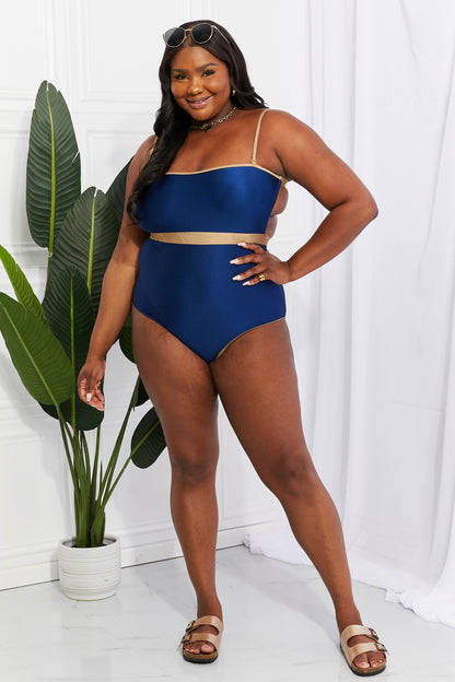 Marina West Swim Wave Break Contrast Trim One-Piece-Jewearrings