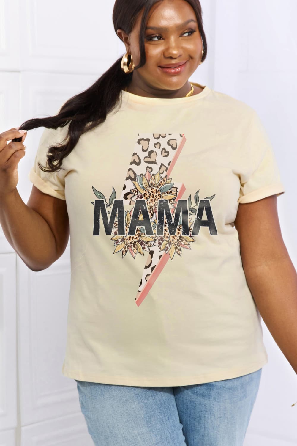 Simply Love Full Size MAMA Graphic Cotton Tee-Jewearrings