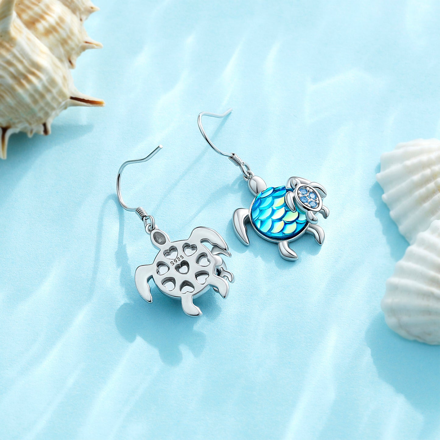 Turtle Earrings Sterling Silver Mom and Baby Dangle Mother and Daughter Tortoise-Jewearrings