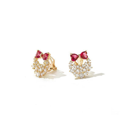 Bow Stud Earrings Female Fashion Ear Clip-Jewearrings