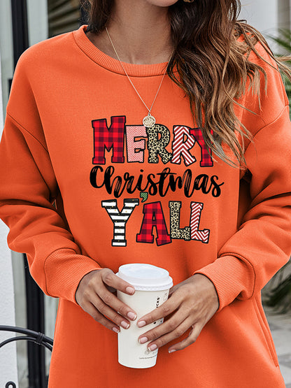 MERRY CHRISTMAS Y'ALL Graphic Sweatshirt-Jewearrings