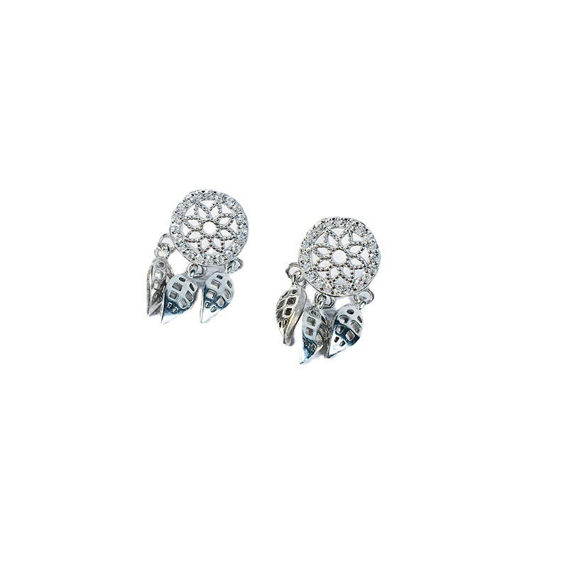 S925 Sterling Silver Dream Catcher Earrings Women-Jewearrings