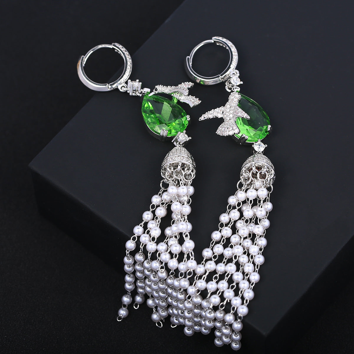 Pearl Tassel Long Earrings Female-Jewearrings