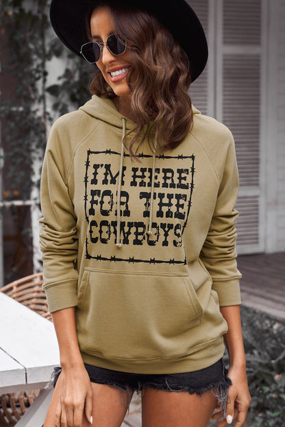 Letter Graphic Hoodie with Kangaroo Pocket-Jewearrings