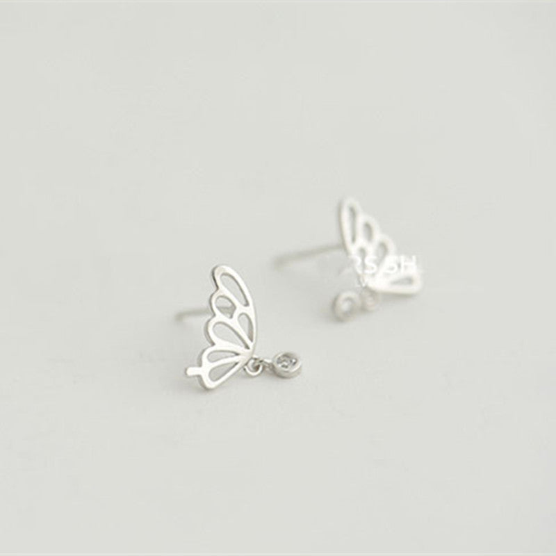 Women's Fashion Butterfly Hollow Sterling Silver Earrings-Jewearrings