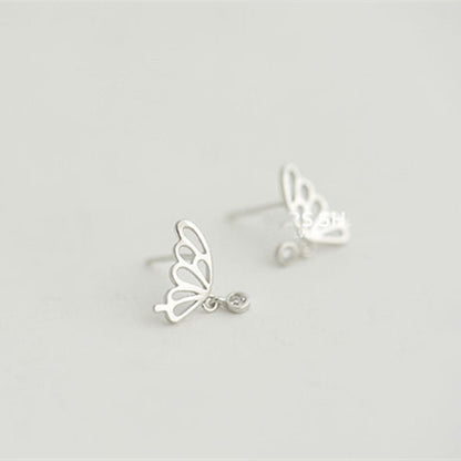 Women's Fashion Butterfly Hollow Sterling Silver Earrings-Jewearrings