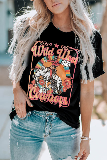 WILD WEST COWBOYS Graphic Tee Shirt-Jewearrings