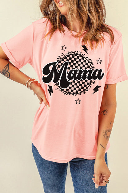 MAMA Round Neck Short Sleeve T-Shirt-Jewearrings