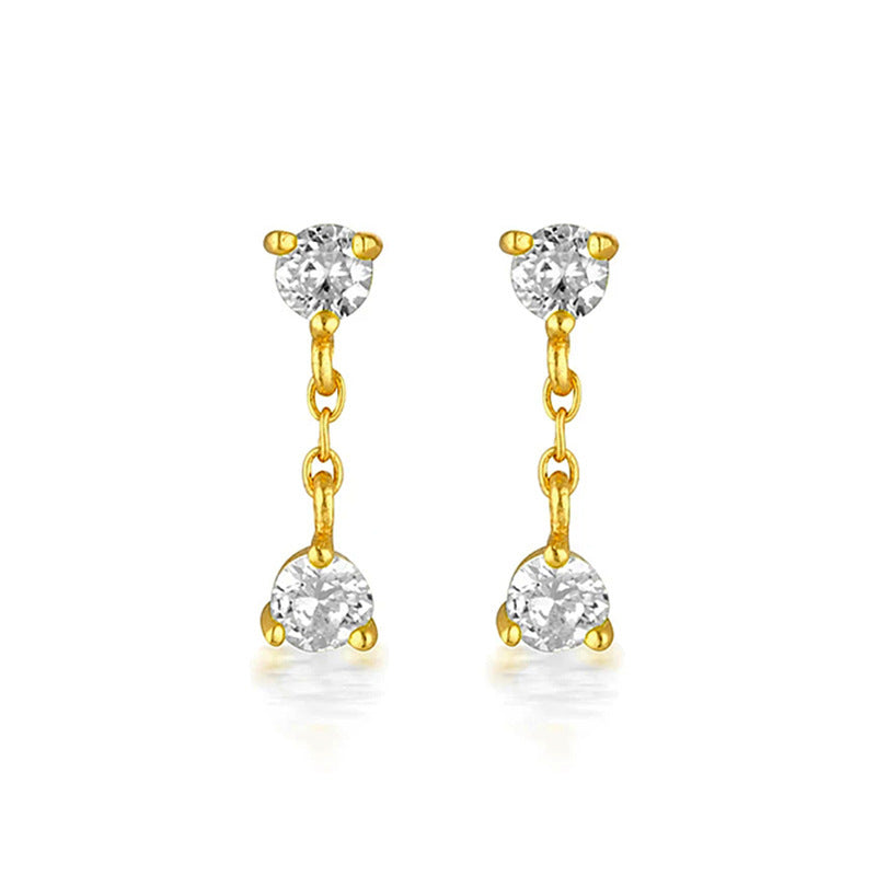 Zircon Silver Stud Earrings Female-Jewearrings