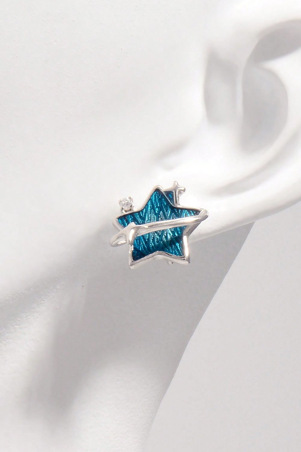 925 Sterling Silver Zircon Star Earrings-Jewearrings