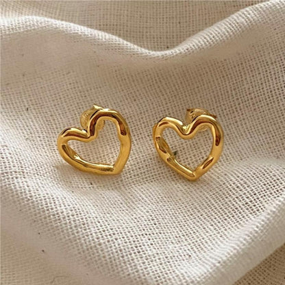 Women's S925 Sterling Silver Hollow Heart Earrings-Jewearrings