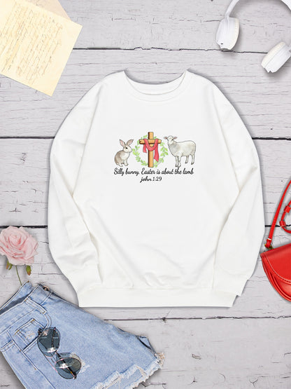 EASTER Graphic Round Neck Sweatshirt-Jewearrings