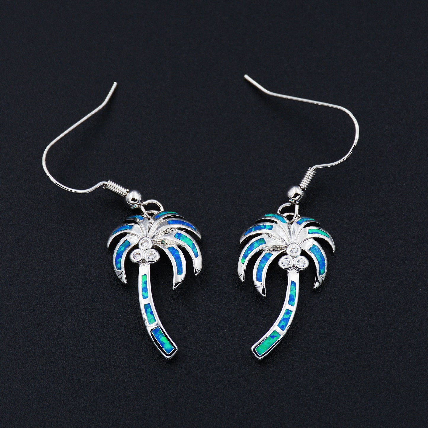 Coconut Tree Opal Necklace Earrings Set With Chain Factory Wholesale-Jewearrings