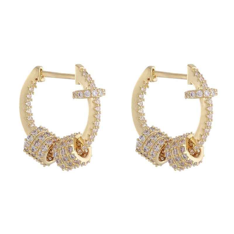 Delicate Micro-set Sparkling Diamond Hoop Earrings-Jewearrings