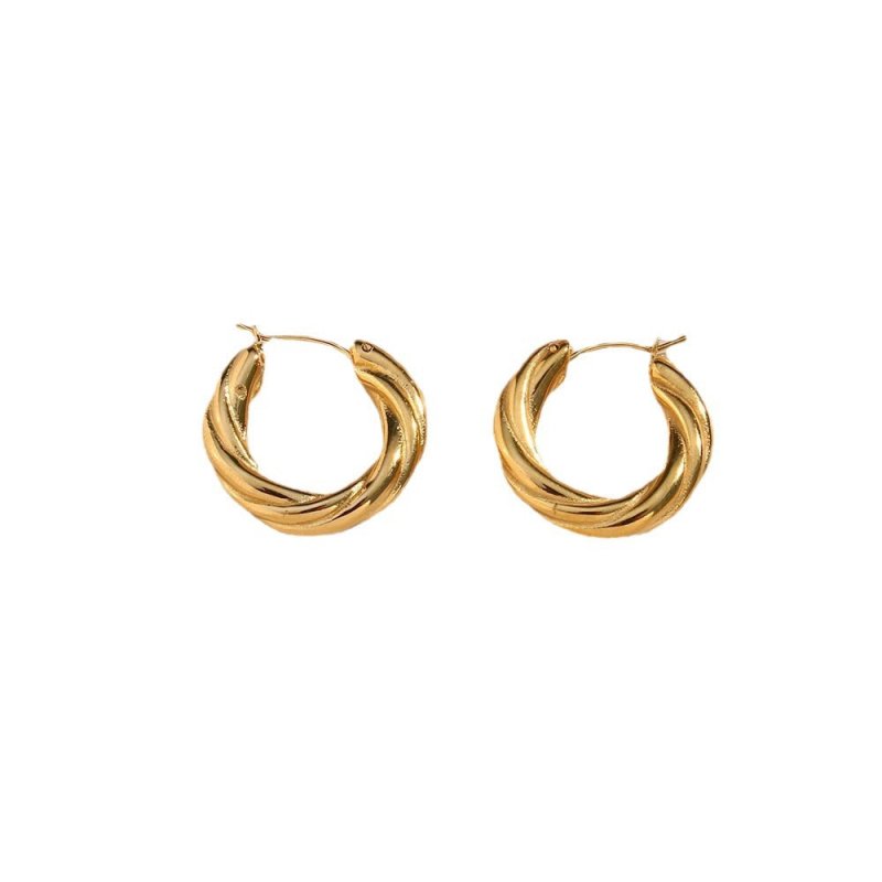 Denisse Twisted Hoop Earrings-Jewearrings