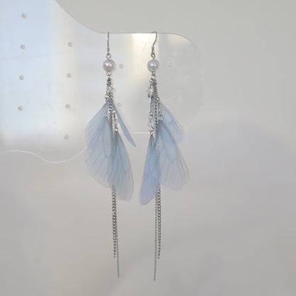 Design Super Fairy Butterfly Dragonfly Wings Long Tassel Earrings-Jewearrings