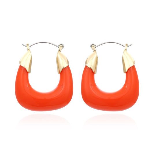 Designer Exaggerated Color Resin Earrings Retro U-shaped Acrylic Earrings Niche Cold Wind Earrings-Jewearrings