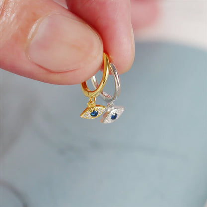 Devil's Eye Earrings Smile Gold Plated-Jewearrings