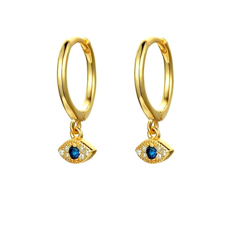 Devil's Eye Earrings Smile Gold Plated-Jewearrings