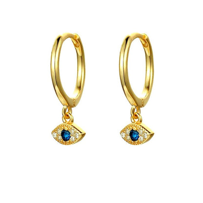 Devil's Eye Earrings Smile Gold Plated-Jewearrings