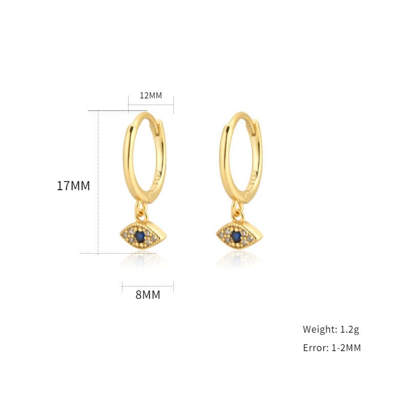 Devil's Eye Earrings Smile Gold Plated-Jewearrings