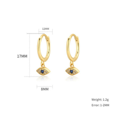 Devil's Eye Earrings Smile Gold Plated-Jewearrings