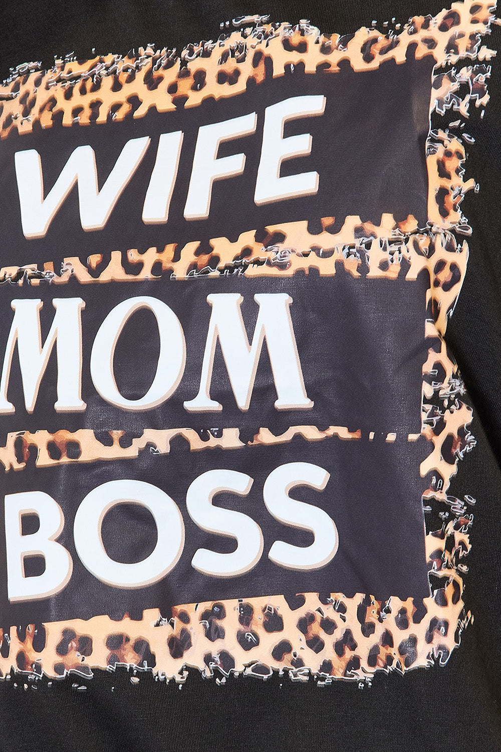 Simply Love WIFE MOM BOSS Leopard Graphic T-Shirt-Jewearrings