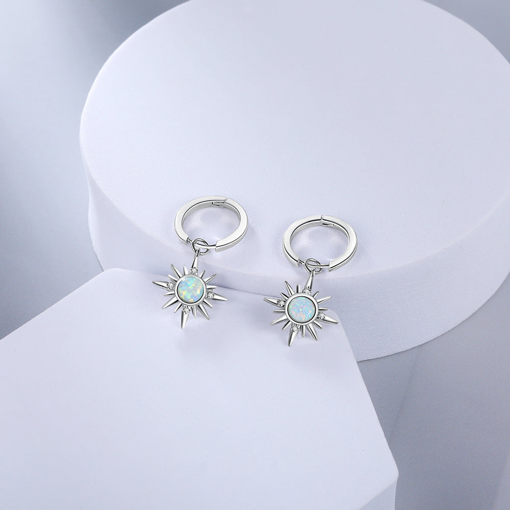 European And American Graceful And Fashionable Opal S925 Silver Earrings-Jewearrings