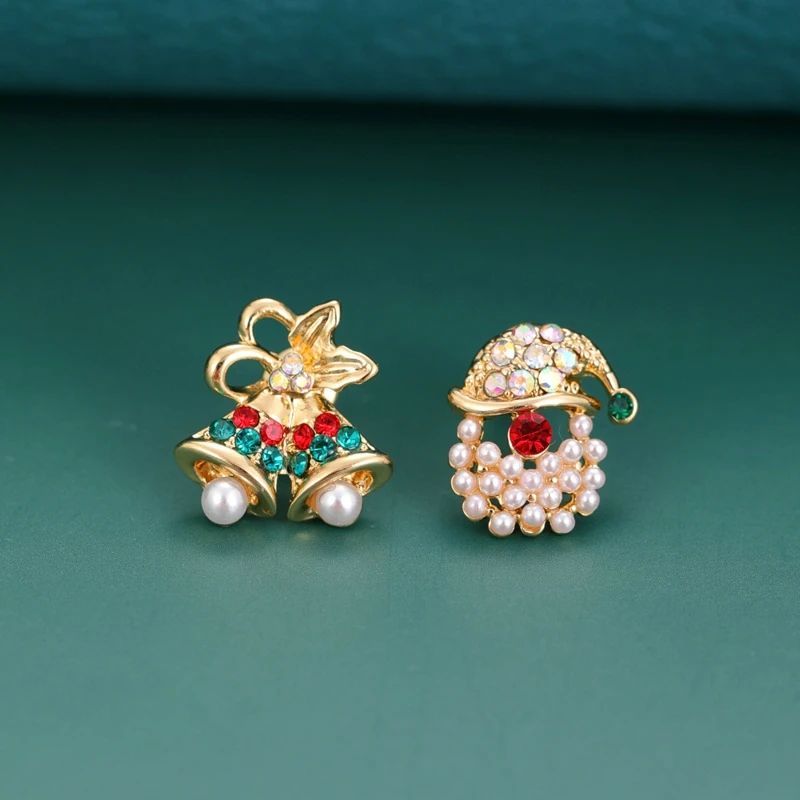 Stud Earrings Women Cartoon Elk Bells Snow-Jewearrings