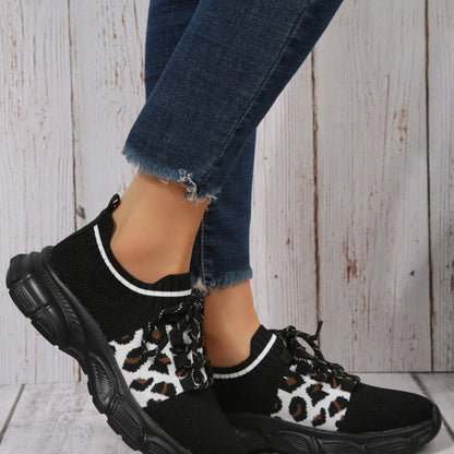 Tied Leopard Round Toe Sneakers-Jewearrings