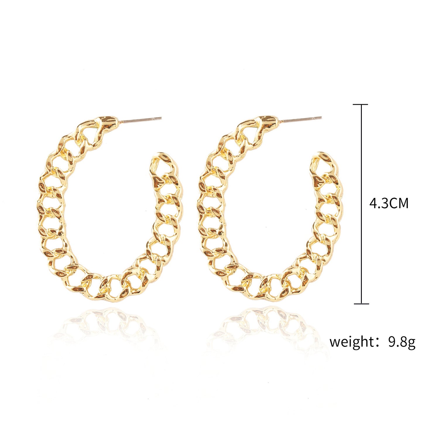 Simple Retro Metal Chain Pearl Earrings-Jewearrings