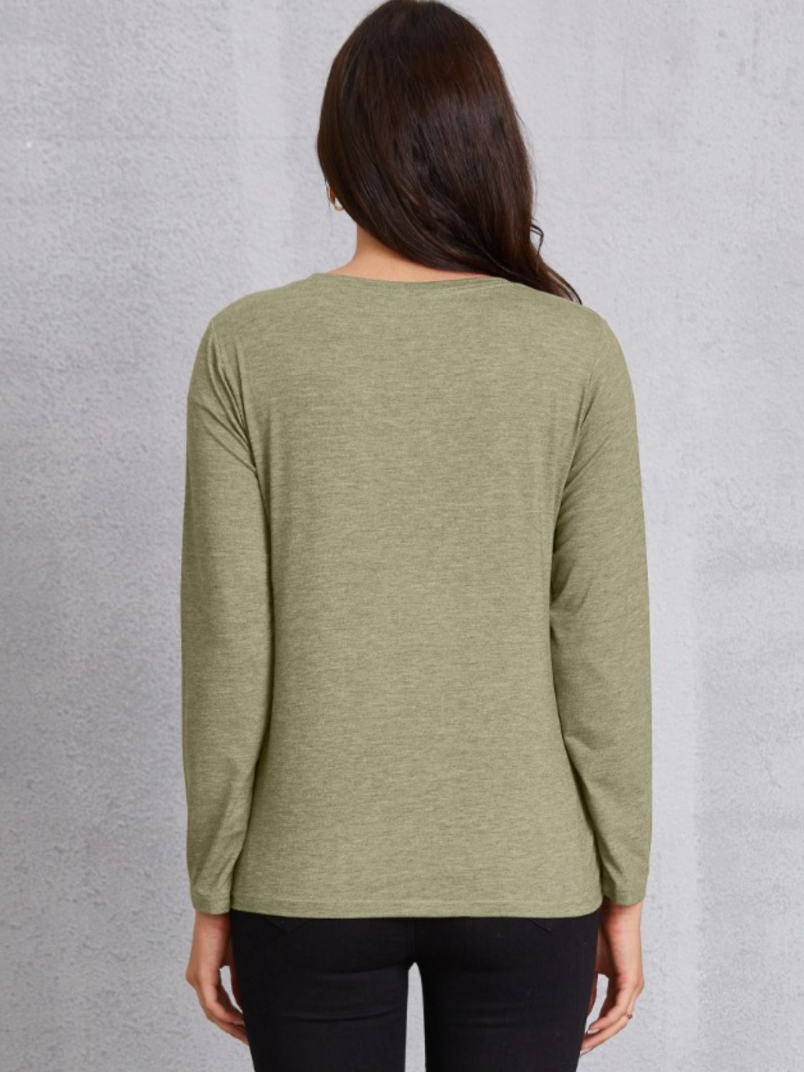 Round Neck Long Sleeve T-shirt-Jewearrings