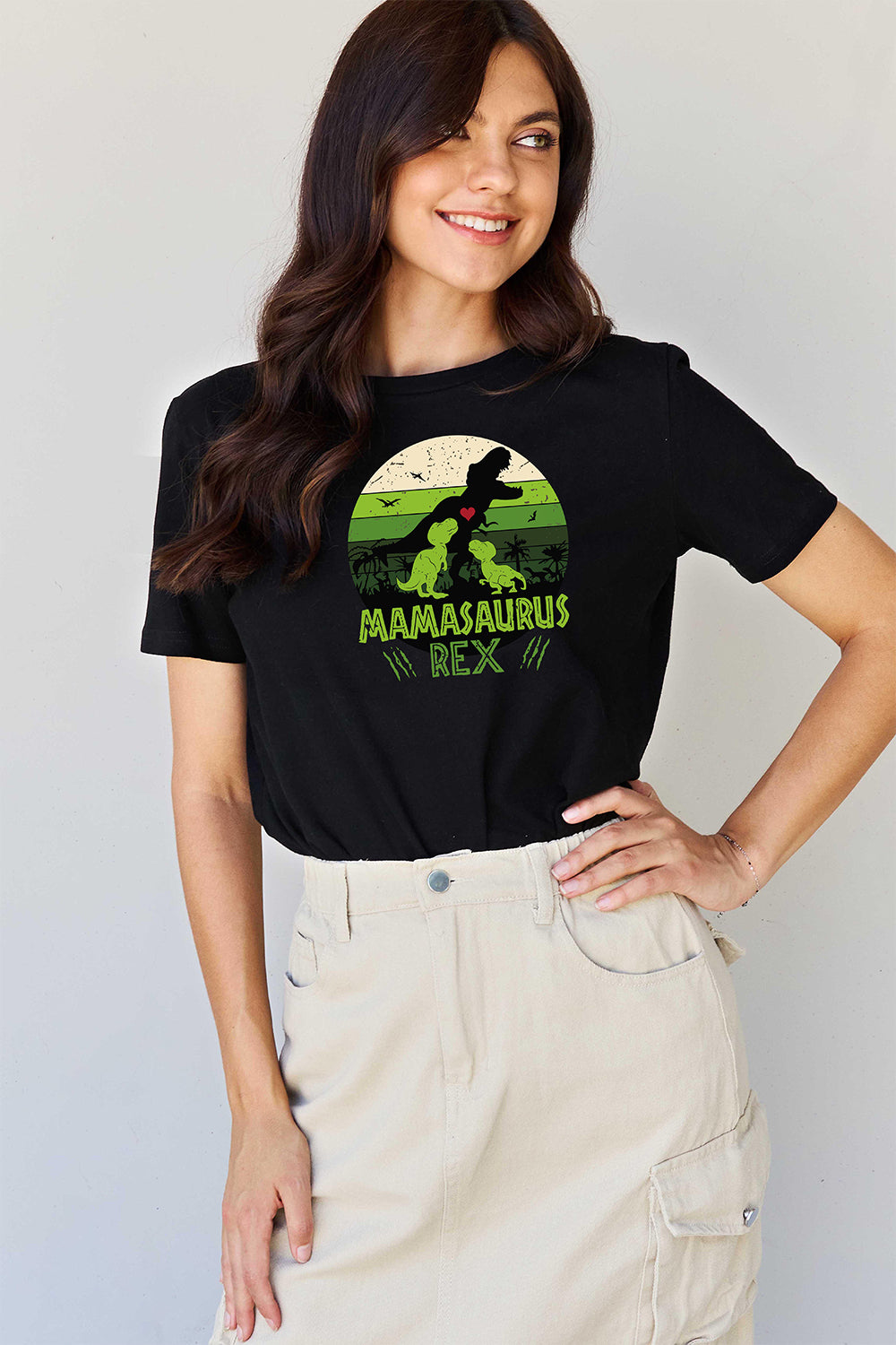 Simply Love Full Size MAMASAURUS REX Graphic T-Shirt-Jewearrings