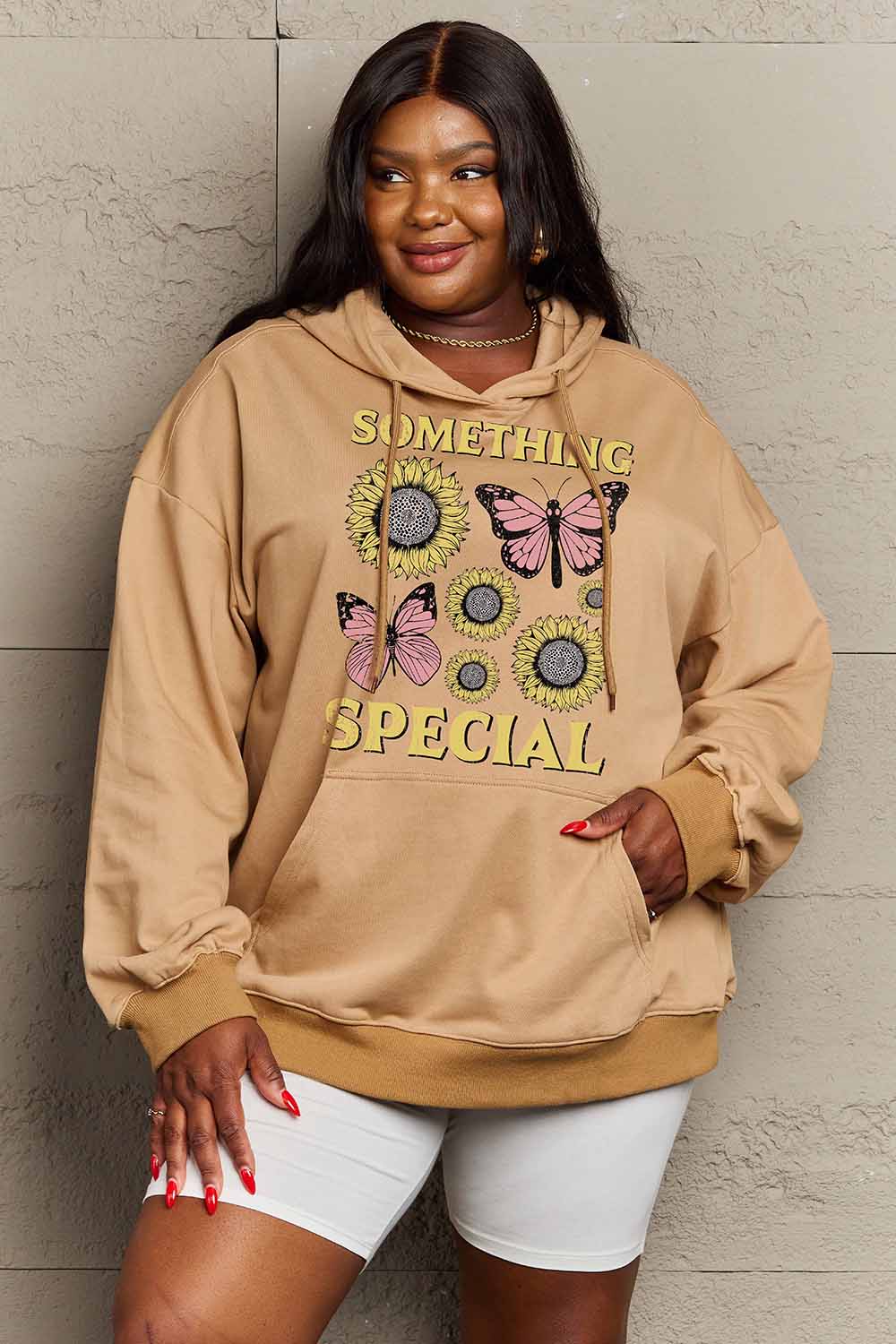 Simply Love Simply Love Full Size SOMETHING SPECIAL Graphic Hoodie-Jewearrings